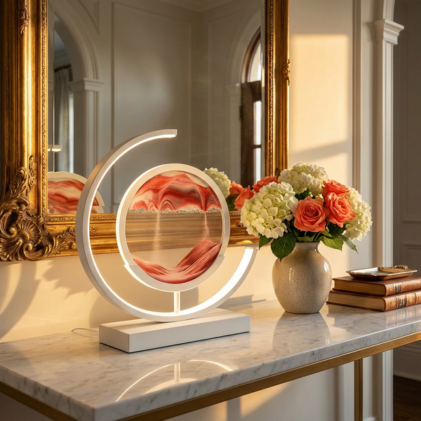 MoonGlow Sand Art Crescent Light