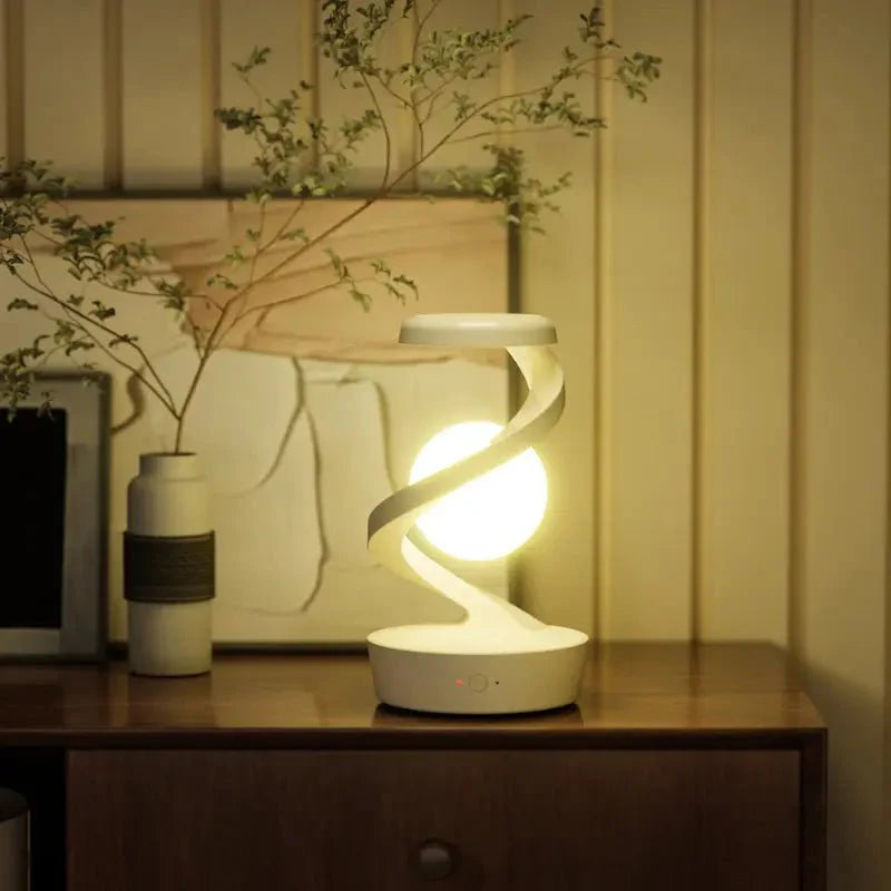 Levitating Moon Lamp – Gesture Control & Wireless Charging - Luminoya
